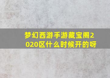 梦幻西游手游藏宝阁2020区什么时候开的呀