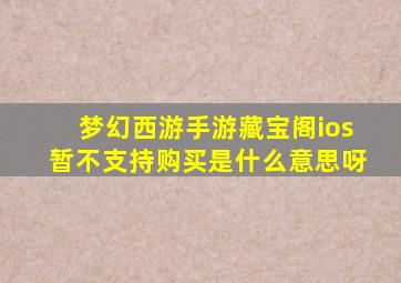 梦幻西游手游藏宝阁ios暂不支持购买是什么意思呀