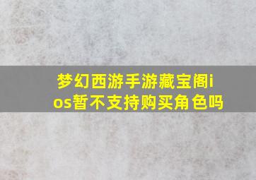 梦幻西游手游藏宝阁ios暂不支持购买角色吗