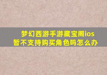 梦幻西游手游藏宝阁ios暂不支持购买角色吗怎么办