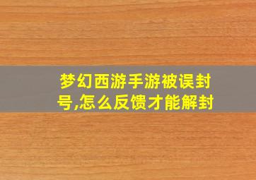 梦幻西游手游被误封号,怎么反馈才能解封