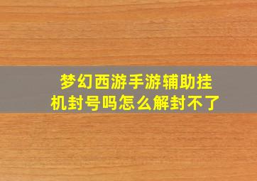 梦幻西游手游辅助挂机封号吗怎么解封不了