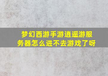 梦幻西游手游逍遥游服务器怎么进不去游戏了呀