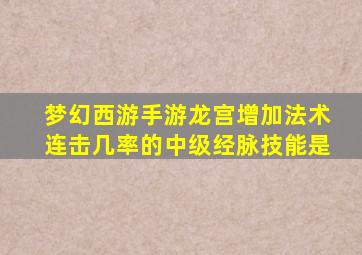 梦幻西游手游龙宫增加法术连击几率的中级经脉技能是