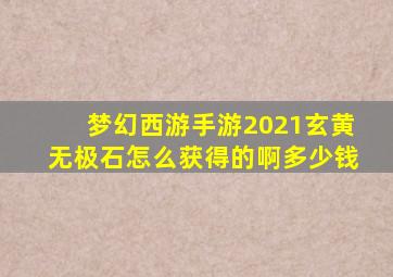 梦幻西游手游2021玄黄无极石怎么获得的啊多少钱