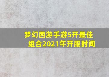 梦幻西游手游5开最佳组合2021年开服时间