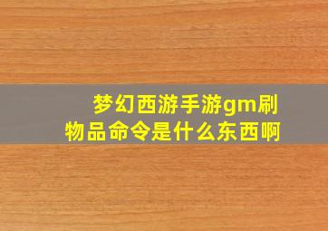 梦幻西游手游gm刷物品命令是什么东西啊