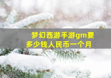 梦幻西游手游gm要多少钱人民币一个月