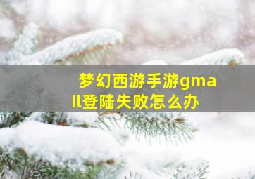 梦幻西游手游gmail登陆失败怎么办