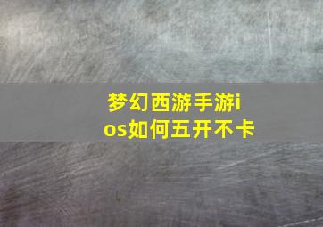 梦幻西游手游ios如何五开不卡