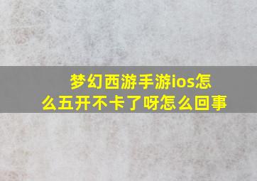 梦幻西游手游ios怎么五开不卡了呀怎么回事