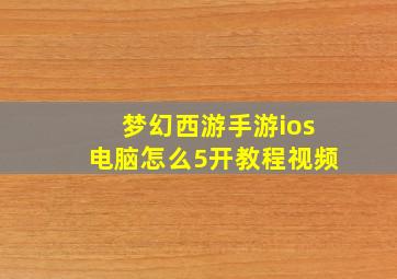 梦幻西游手游ios电脑怎么5开教程视频