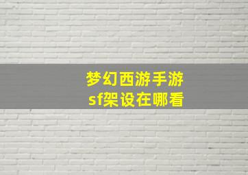 梦幻西游手游sf架设在哪看