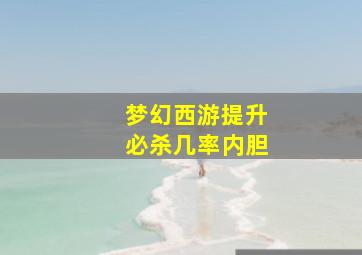 梦幻西游提升必杀几率内胆