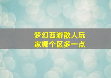 梦幻西游散人玩家哪个区多一点