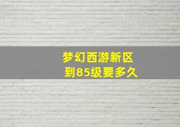 梦幻西游新区到85级要多久