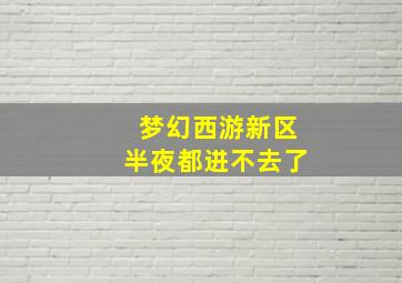 梦幻西游新区半夜都进不去了