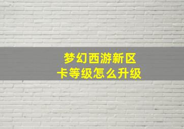 梦幻西游新区卡等级怎么升级