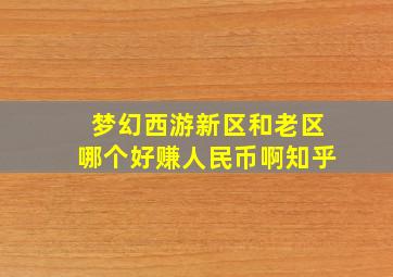 梦幻西游新区和老区哪个好赚人民币啊知乎