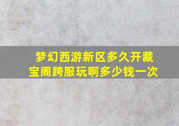 梦幻西游新区多久开藏宝阁跨服玩啊多少钱一次