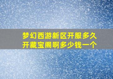 梦幻西游新区开服多久开藏宝阁啊多少钱一个