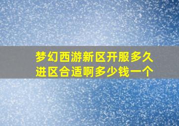 梦幻西游新区开服多久进区合适啊多少钱一个