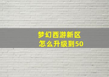 梦幻西游新区怎么升级到50