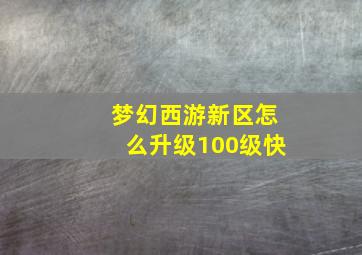 梦幻西游新区怎么升级100级快