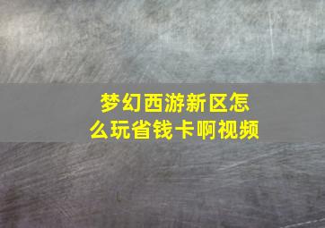 梦幻西游新区怎么玩省钱卡啊视频