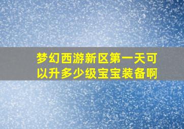 梦幻西游新区第一天可以升多少级宝宝装备啊