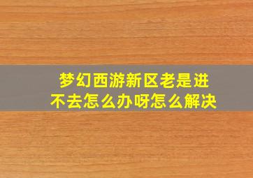 梦幻西游新区老是进不去怎么办呀怎么解决