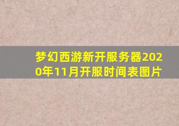 梦幻西游新开服务器2020年11月开服时间表图片