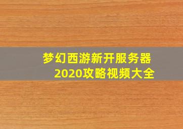 梦幻西游新开服务器2020攻略视频大全