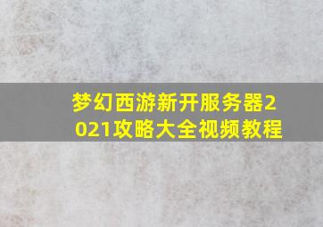 梦幻西游新开服务器2021攻略大全视频教程