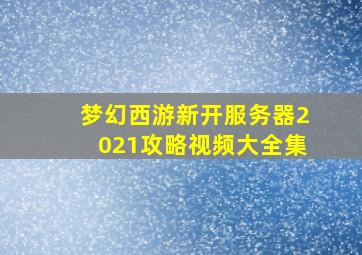 梦幻西游新开服务器2021攻略视频大全集