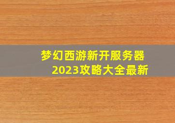 梦幻西游新开服务器2023攻略大全最新