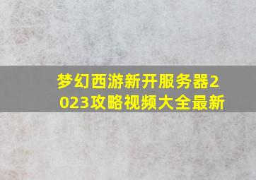 梦幻西游新开服务器2023攻略视频大全最新