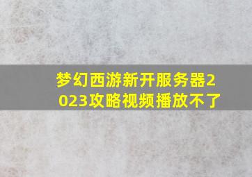 梦幻西游新开服务器2023攻略视频播放不了