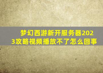 梦幻西游新开服务器2023攻略视频播放不了怎么回事