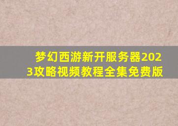 梦幻西游新开服务器2023攻略视频教程全集免费版