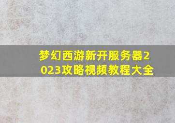 梦幻西游新开服务器2023攻略视频教程大全