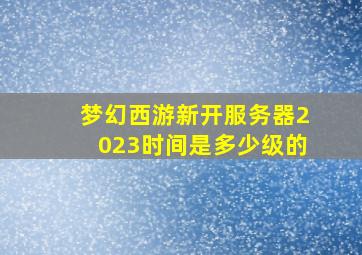 梦幻西游新开服务器2023时间是多少级的