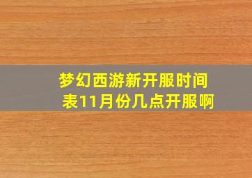 梦幻西游新开服时间表11月份几点开服啊