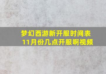 梦幻西游新开服时间表11月份几点开服啊视频