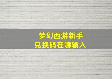 梦幻西游新手兑换码在哪输入