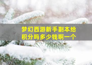 梦幻西游新手副本给积分吗多少钱啊一个