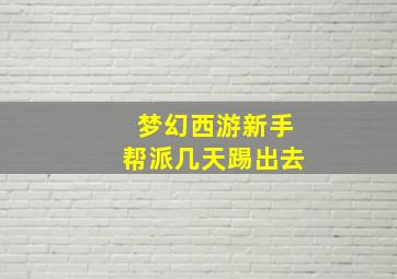 梦幻西游新手帮派几天踢出去