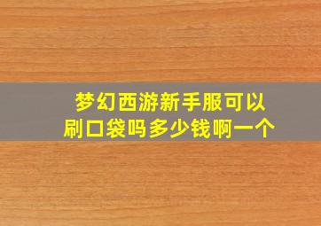 梦幻西游新手服可以刷口袋吗多少钱啊一个