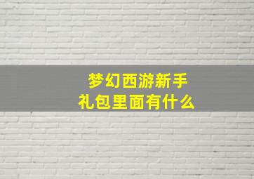 梦幻西游新手礼包里面有什么