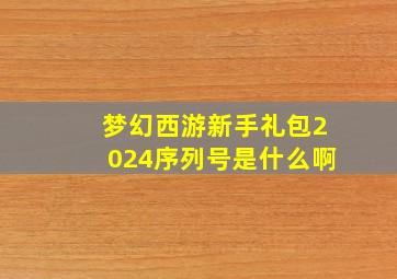 梦幻西游新手礼包2024序列号是什么啊